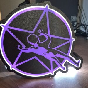Purple and Black Star LED Light